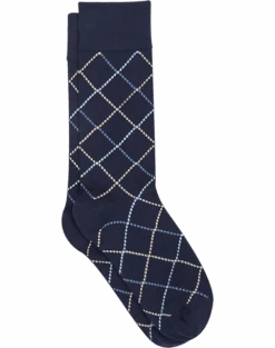 Egara Socks, Navy Argyle