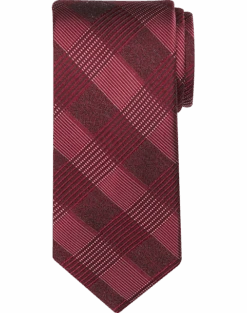 Calvin Klein Narrow Tie, Red Tonal Plaid