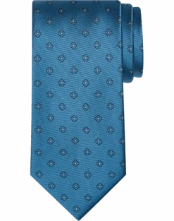 Calvin Klein Narrow Tie, Teal Square Dot