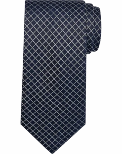 Awearness Kenneth Cole Narrow Tie, Navy Grid
