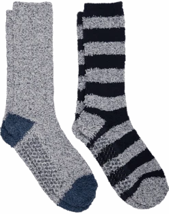 Egara Crew Socks, 2 Pack Gray & Navy