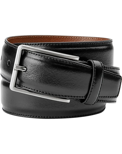 Joseph Abboud Feather Edge Leather Belt, Black 1 Joseph Abboud Feather Edge Leather Belt, Black