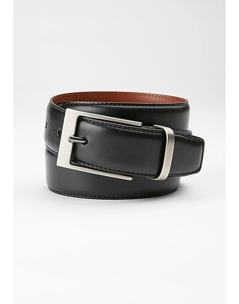 Joseph Abboud Feather Edge Stitched Leather Belt, Black 1 Joseph Abboud Feather Edge Stitched Leather Belt, Black