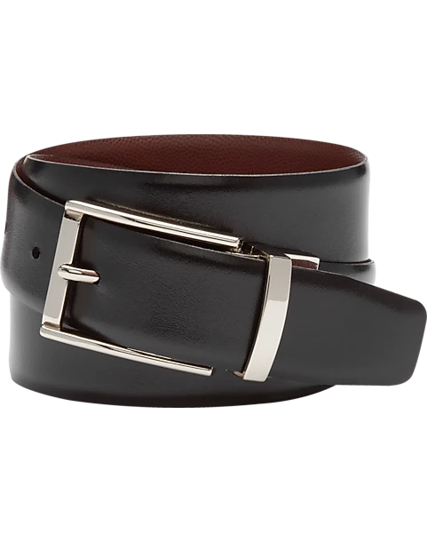 Joseph Abboud Feather Edge Reversible Pebbled Leather Belt, Cognac 2 Joseph Abboud Feather Edge Reversible Pebbled Leather Belt, Cognac - Image 2