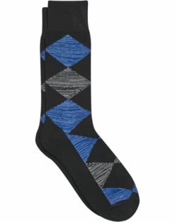 Egara Socks, Black And Blue Argyle