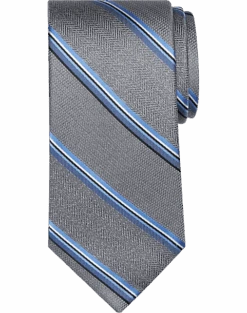 Pronto Uomo Narrow Tie, Blue Stripe