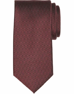 Pronto Uomo Narrow Tie, Burgundy Geo