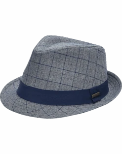 Biltmore Fedora, Gray Plaid
