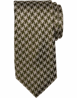 Joseph Abboud Narrow Tie, Olive Shepherd's Check