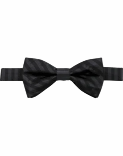 Pronto Uomo Pre-Tied Bow Tie, Black Stripe