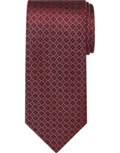 Joseph Abboud Narrow Tie, Burgundy Mini Floral