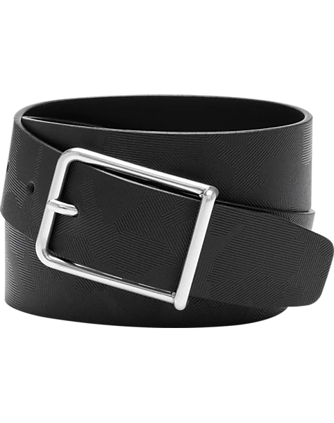Joseph Abboud Leather Casual Belt, Black Abstract Geo 1 Joseph Abboud Leather Casual Belt, Black Abstract Geo