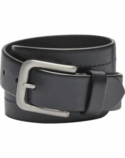 Joseph Abboud Leather Casual Belt, Navy