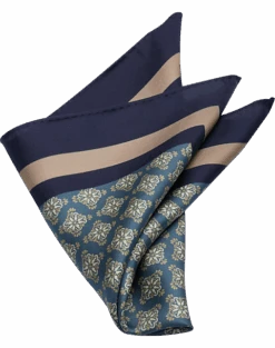 Joseph Abboud Pocket Square, Blue Medallion