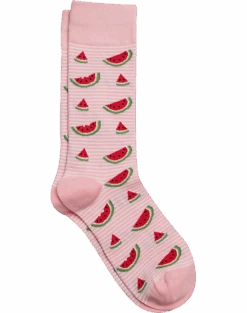 Egara Socks, Pink Stripe And Watermelons