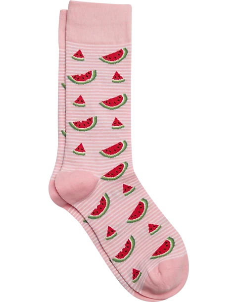 Egara Socks, Pink Stripe And Watermelons 1 Egara Socks, Pink Stripe And Watermelons