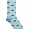 Egara Socks, Blue With Red Crabs