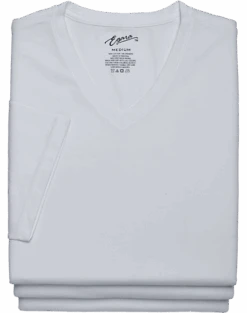 Egara Slim Fit V-Neck T-Shirt, 3-Pack, White