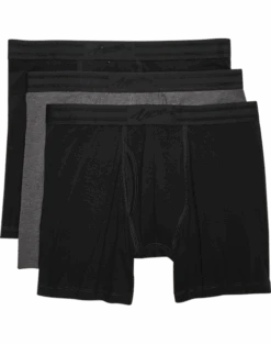 Egara Slim Fit Boxer Briefs, 3-Pack, Black & Gray