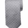 Michael Strahan Narrow Tie, Silver Stylized Dot