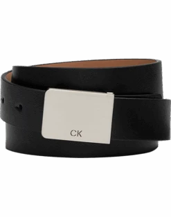 Calvin Klein Plaque Buckle Belt, Black