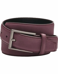 Egara Feather Edge 32mm Faux Leather Belt, Burgundy