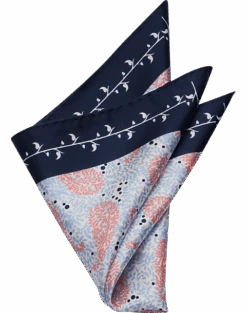 Pronto Uomo Pocket Square, Coral Paisley