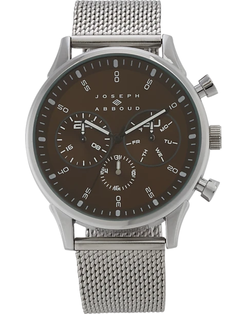 Joseph Abboud Watch, Silver & Brown 1 Joseph Abboud Watch, Silver & Brown