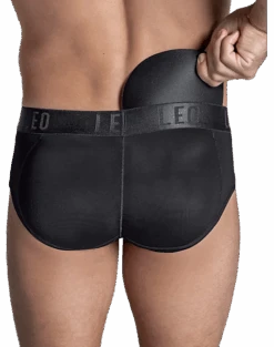 Leo By Leonisa Butt Lift Padded Briefs, Black -Gentleman’s Outlet Store MW40 8YFX 02 LEO USA BLACK ALT3