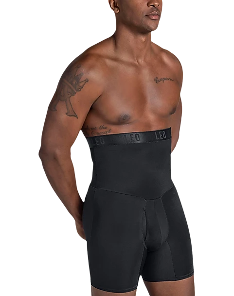 Leo By Leonisa High Waist Stomach Shaper Boxer Brief, Black 1 Leo By Leonisa High Waist Stomach Shaper Boxer Brief, Black