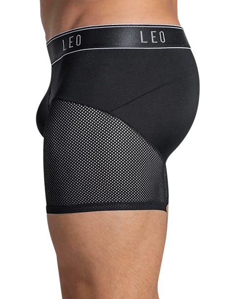 Leo By Leonisa Mesh Boxer Briefs, Black 2 Leo By Leonisa Mesh Boxer Briefs, Black - Image 2