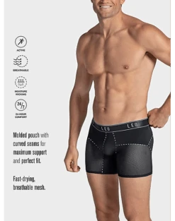 Leo By Leonisa Mesh Boxer Briefs, Black 6 Leo By Leonisa Mesh Boxer Briefs, Black -Gentleman’s Outlet Store MW40 8YG8 02 LEO USA BLACK ALT2 1