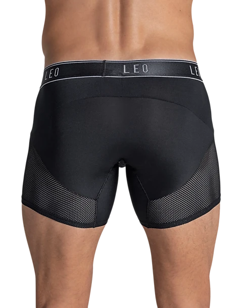 Leo By Leonisa Mesh Boxer Briefs, Black 4 Leo By Leonisa Mesh Boxer Briefs, Black - Image 4