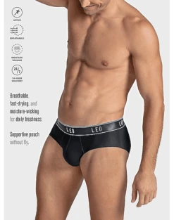 Leo By Leonisa Ultra-Light Briefs, White -Gentleman’s Outlet Store MW40 8YG9 02 LEO USA BLACK ALT2