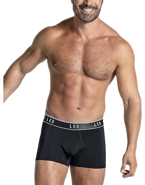 Leo By Leonisa Microfiber Trunks, Black 1 Leo By Leonisa Microfiber Trunks, Black
